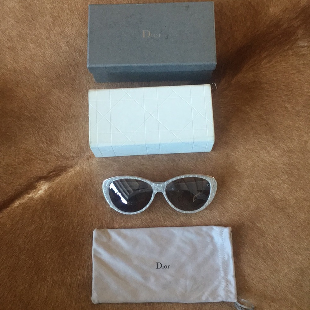 Dior silver and grey pearly sunglasses